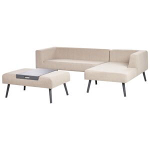 wohnli-moebel-suche-800000942464-1 LOUNGE-SET 4-Sitzer Beige Sorrivo II Textil Beliani Garten & Outdoor > Gartenmöbel > Gartenmöbel-Sets Beige