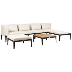 LOUNGE-SET 4-Sitzer Beige Bracciano Holz Beliani Garten & Outdoor > Gartenmöbel > Gartenmöbel-Sets Beige