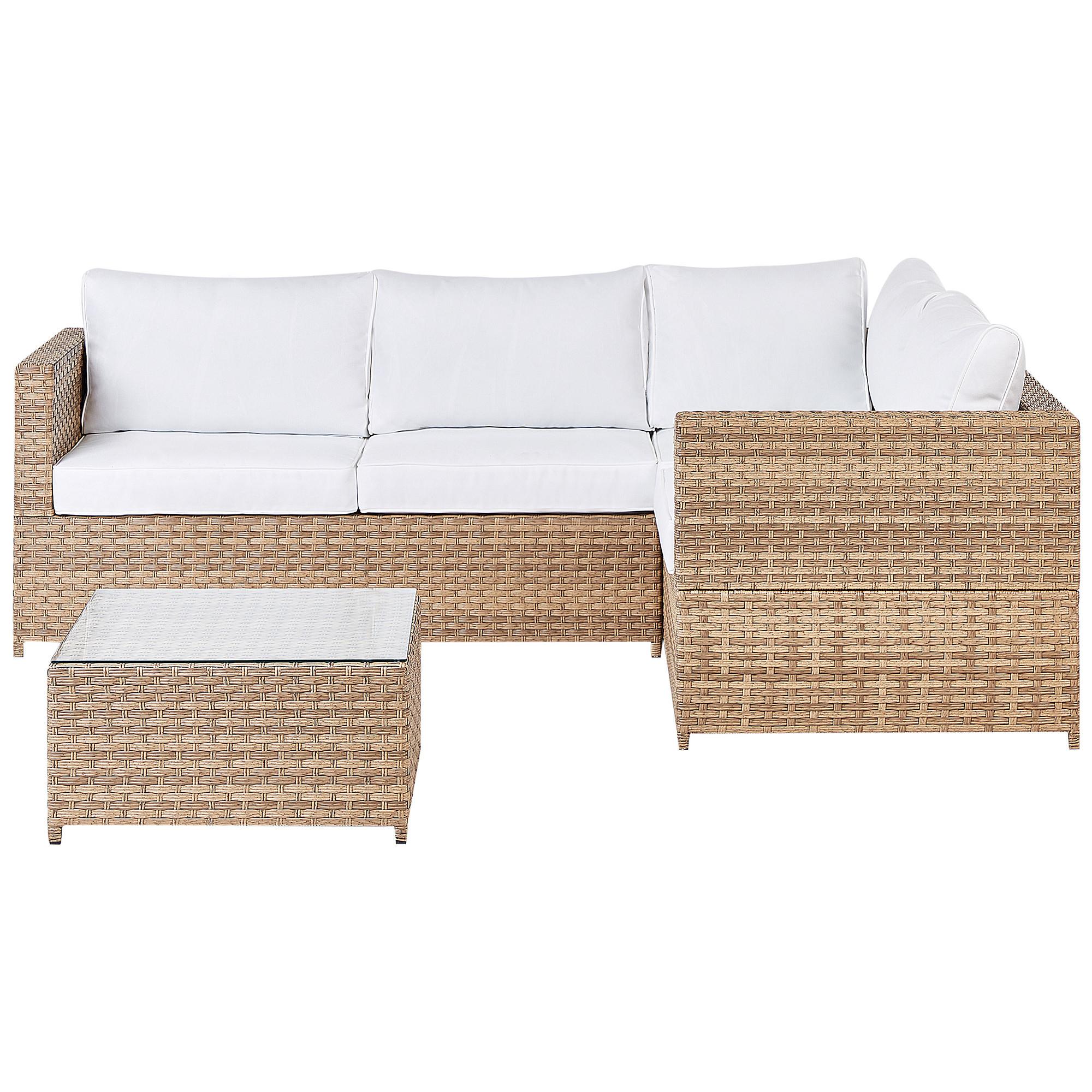 Wohnli Möbelsuche - LOUNGE-SET 4-sitzer rechtsseitig PE Rattan Cremeweiß Avola