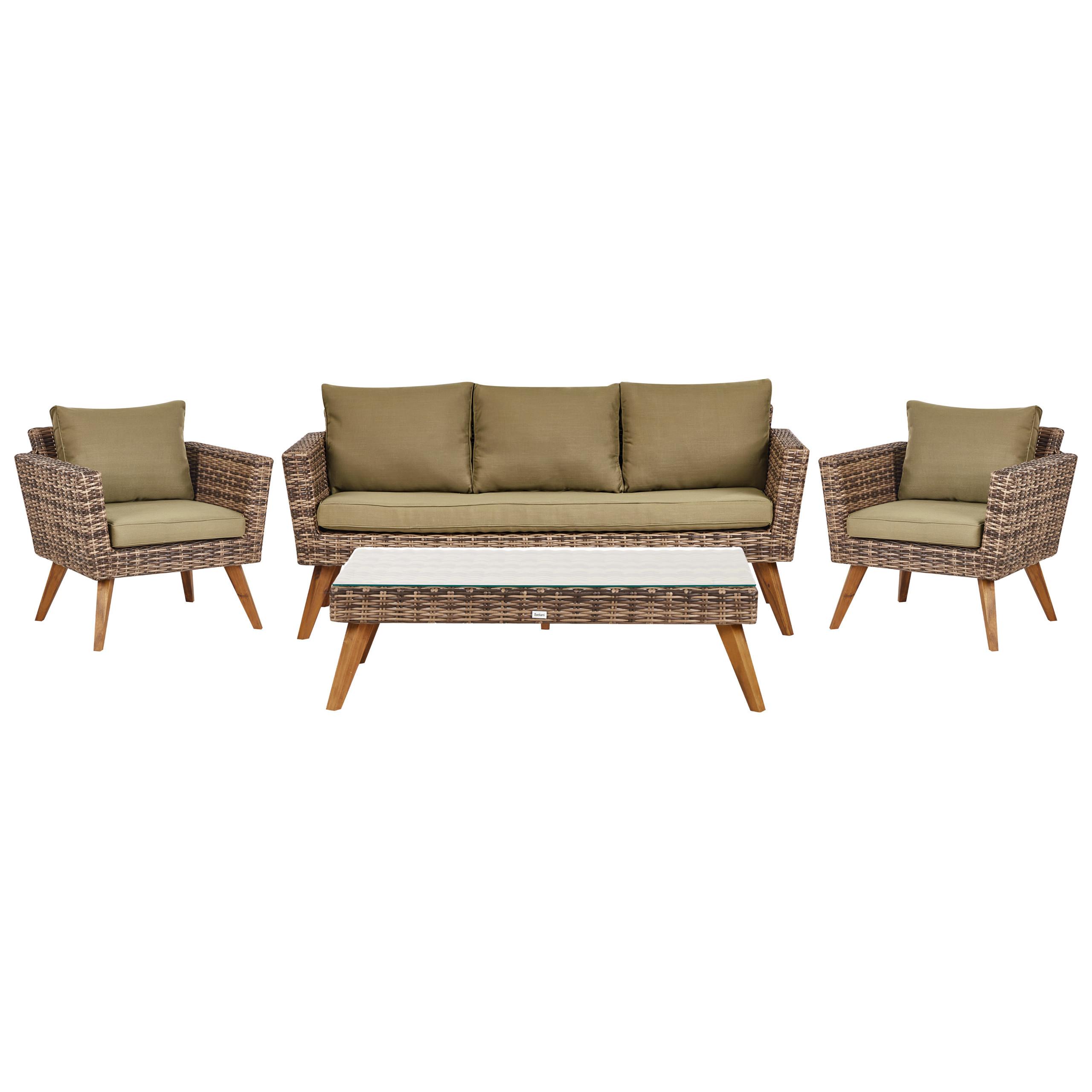 Wohnli Möbelsuche - LOUNGE-SET 5-sitzer PE Rattan Olivgrün Vittoria
