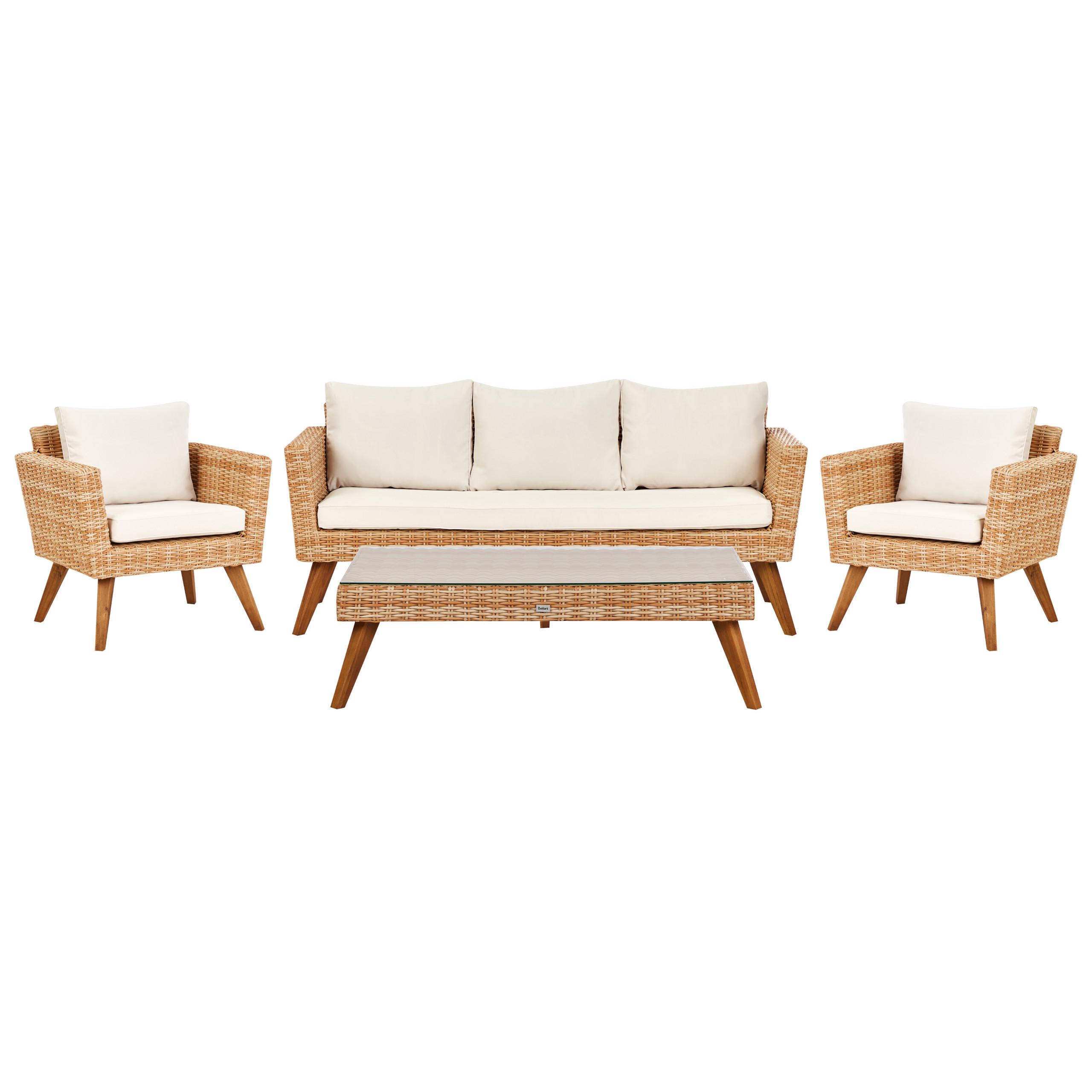 Wohnli Möbelsuche - LOUNGE-SET 5-sitzer PE Rattan Cremeweiß Vittoria