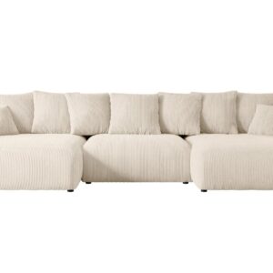wohnli-moebel-suche-800000944481 Wohnli Möbelsuche - WOHNLANDSCHAFT mit Schlaffunktion ESKAR-U -364x176x72cm Beige Cord