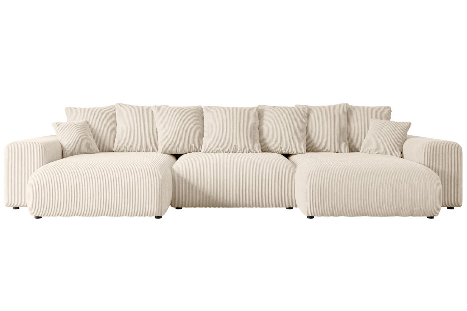 wohnli-moebel-suche-800000944481 Wohnli Möbelsuche - WOHNLANDSCHAFT mit Schlaffunktion ESKAR-U -364x176x72cm Beige Cord