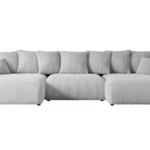 Wohnli Möbelsuche - WOHNLANDSCHAFT mit Schlaffunktion ESKAR-U -364x176x72cm Grau Cord