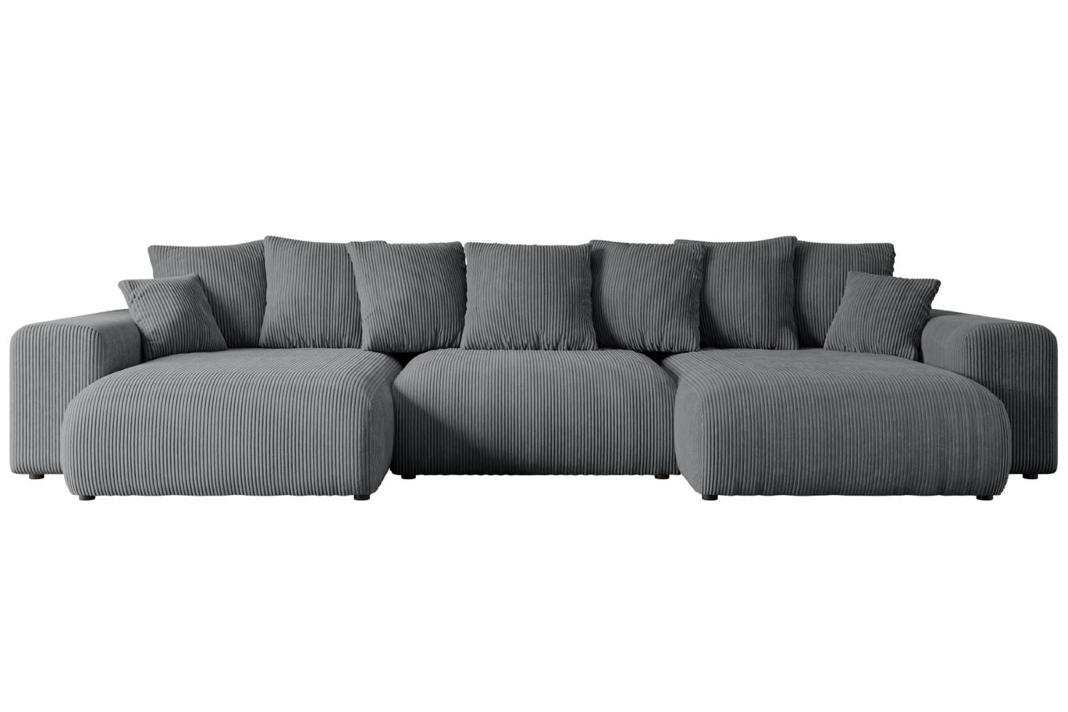 wohnli-moebel-suche-800000944496 Wohnli Möbelsuche - WOHNLANDSCHAFT mit Schlaffunktion ESKAR-U -364x176x72cm Grau Cord