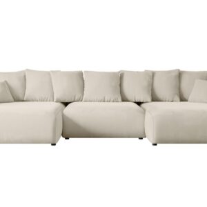 wohnli-moebel-suche-800000944501 Wohnli Möbelsuche - WOHNLANDSCHAFT mit Schlaffunktion ESKAR-U -364x176x72cm Beige Velours