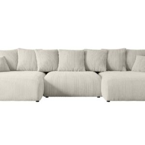 wohnli-moebel-suche-800000944515 Wohnli Möbelsuche - WOHNLANDSCHAFT mit Schlaffunktion ESKAR-U -364x176x72cm Creme Cord