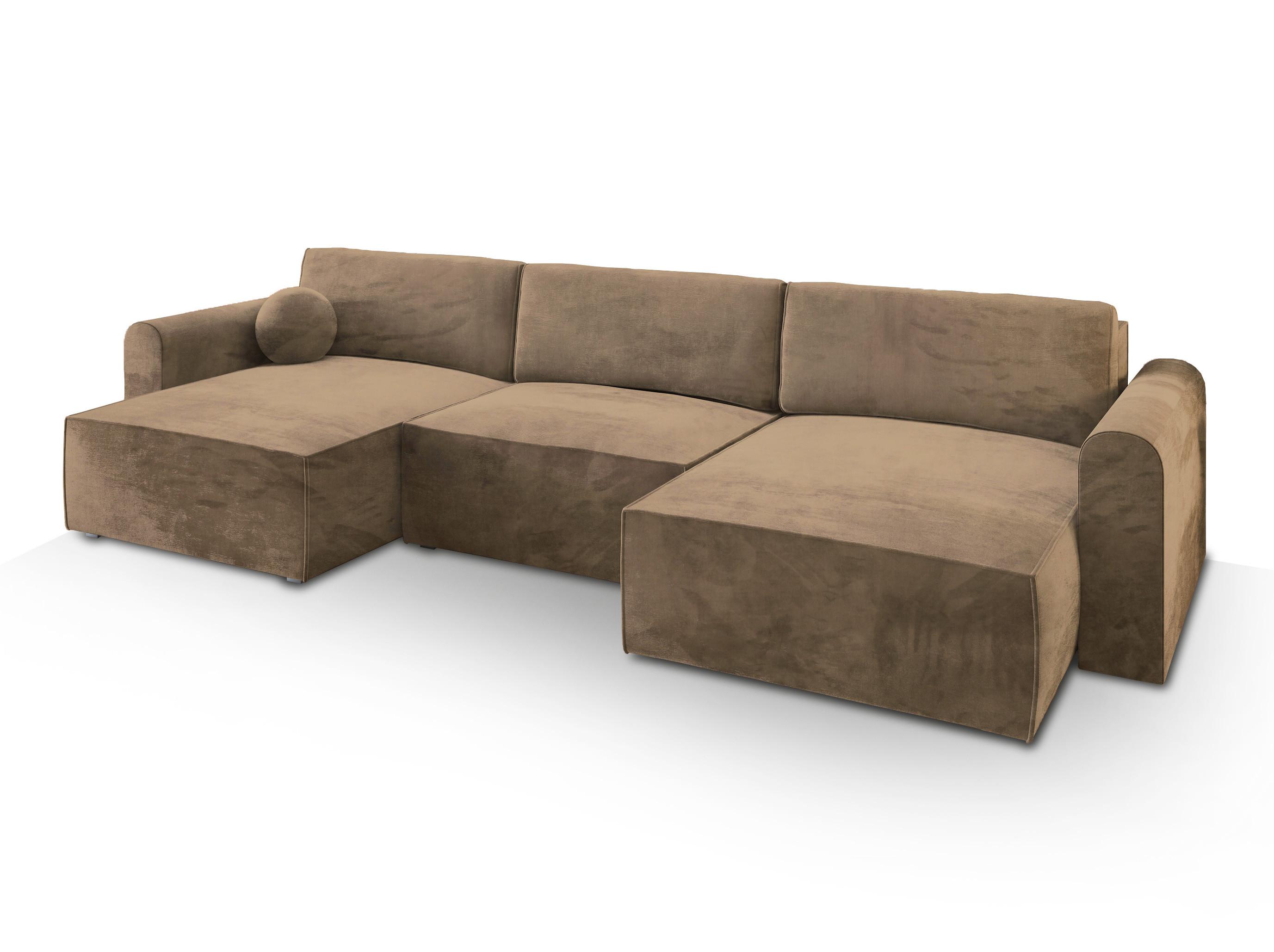 wohnli-moebel-suche-800000944895 Wohnli Möbelsuche - WOHNLANDSCHAFT FENTO M Beige Velours-Stoff mit Schlaffunktion