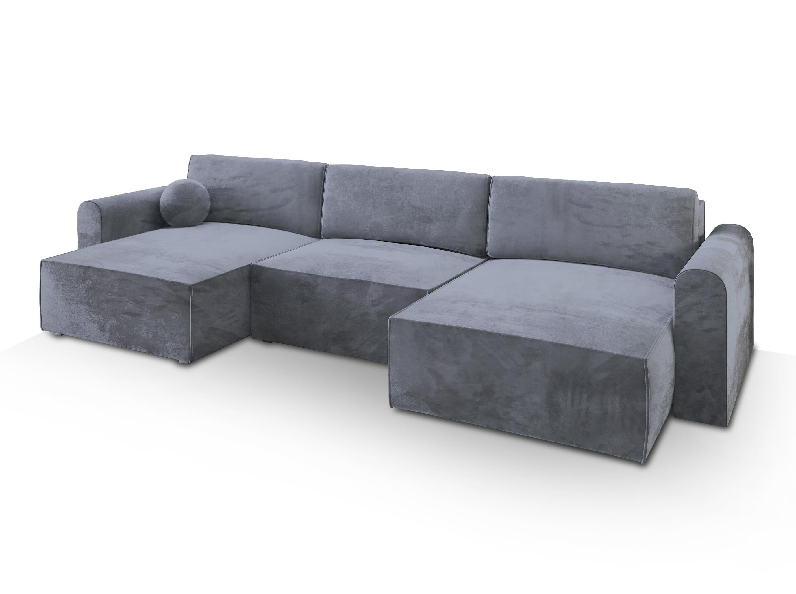 wohnli-moebel-suche-800000944904 Wohnli Möbelsuche - WOHNLANDSCHAFT FENTO M Grau Velours-Stoff mit Schlaffunktion