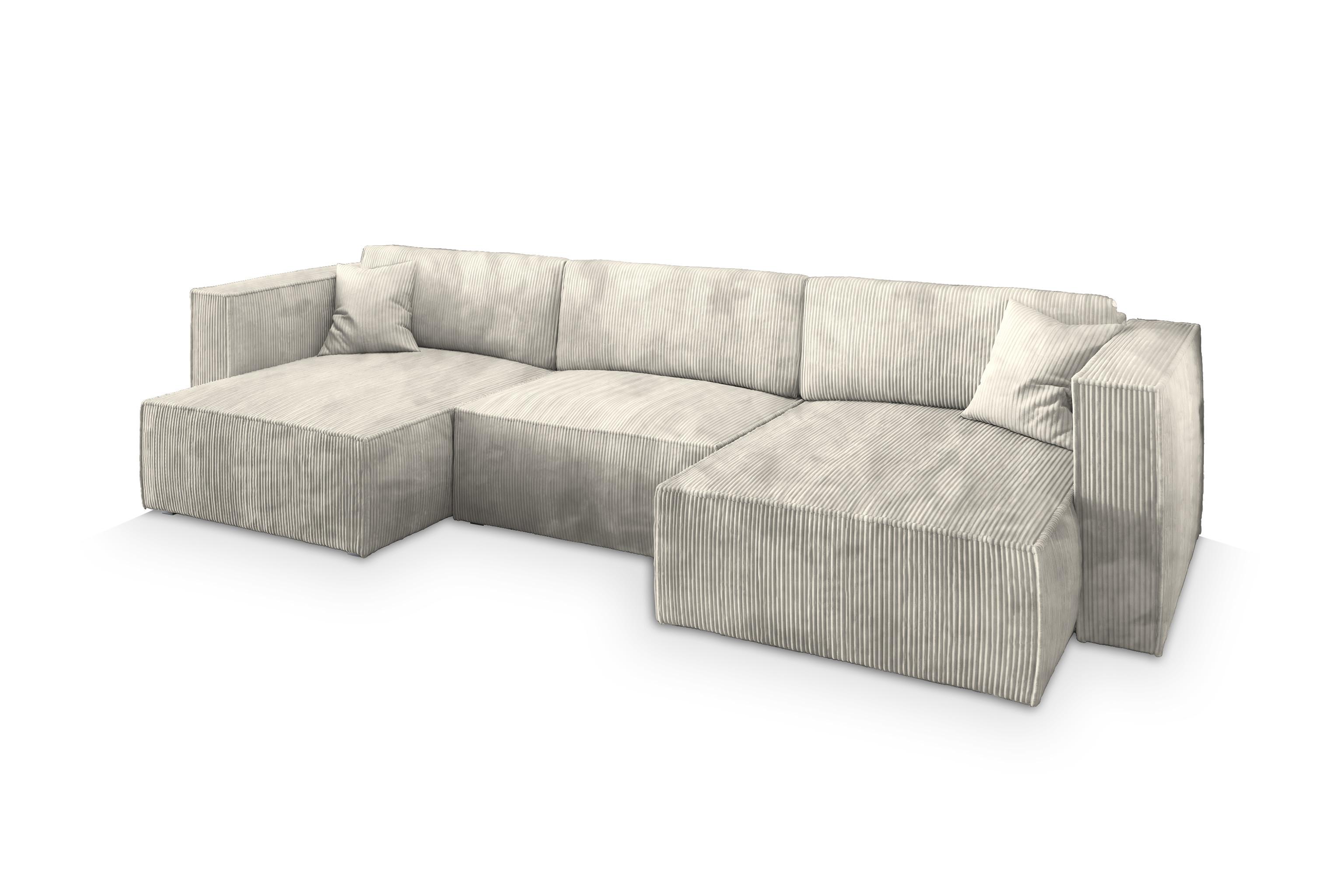 wohnli-moebel-suche-800000944930 Wohnli Möbelsuche - WOHNLANDSCHAFT SARMO P Creme Kordstoff mit Schlaffunktion