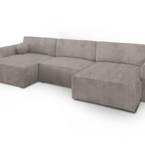 Wohnli Möbelsuche - WOHNLANDSCHAFT FENTO P Beige Kordstoff mit Schlaffunktion