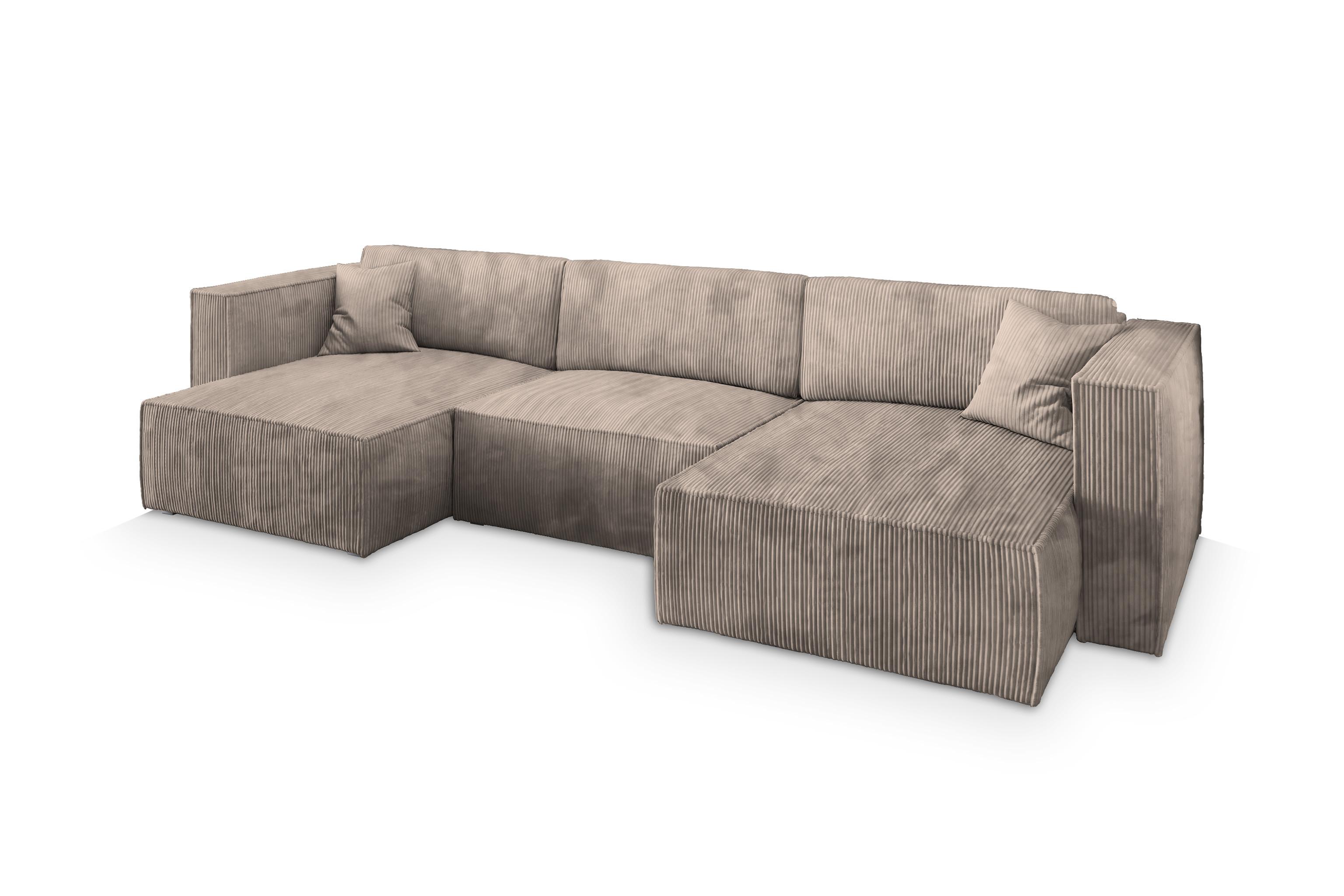 wohnli-moebel-suche-800000944956 Wohnli Möbelsuche - WOHNLANDSCHAFT SARMO P Beige Kordstoff mit Schlaffunktion