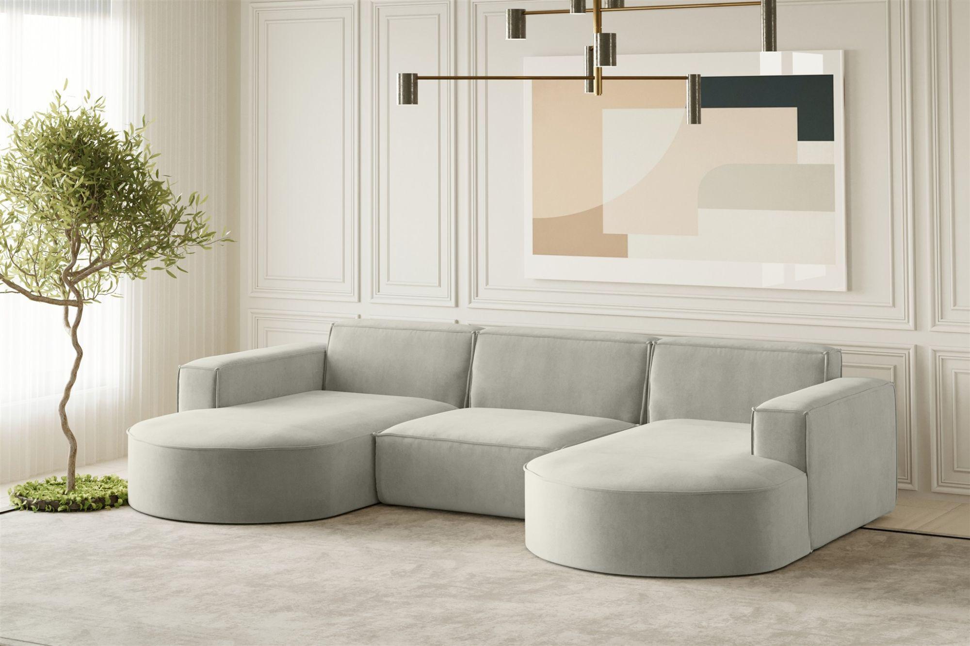 WOHNLANDSCHAFT Palma In Noel Textil Fun Möbel Möbel > Sofas & Couches > Wohnlandschaften > Wohnlandschaften U-Form Grau