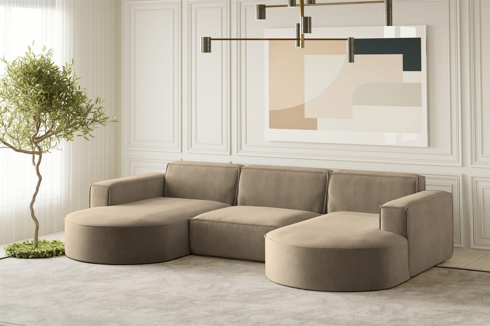 wohnli-moebel-suche-800000945186-1 WOHNLANDSCHAFT Palma In Noel Textil Fun Möbel Möbel > Sofas & Couches > Wohnlandschaften > Wohnlandschaften U-Form Braun