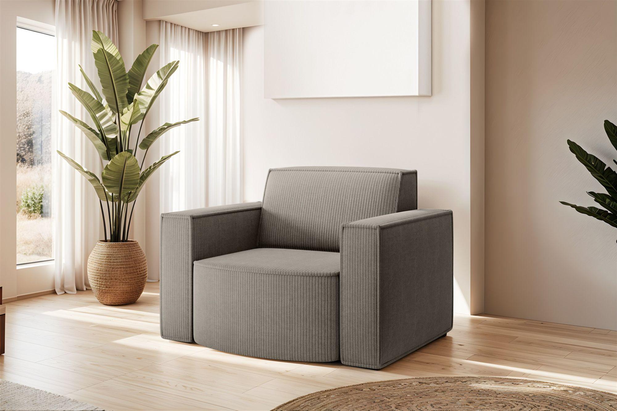 wohnli-moebel-suche-800000945305-1 SESSEL Palma In Stoff Scala Textil Fun Möbel Möbel > Sessel > Polstersessel Grau