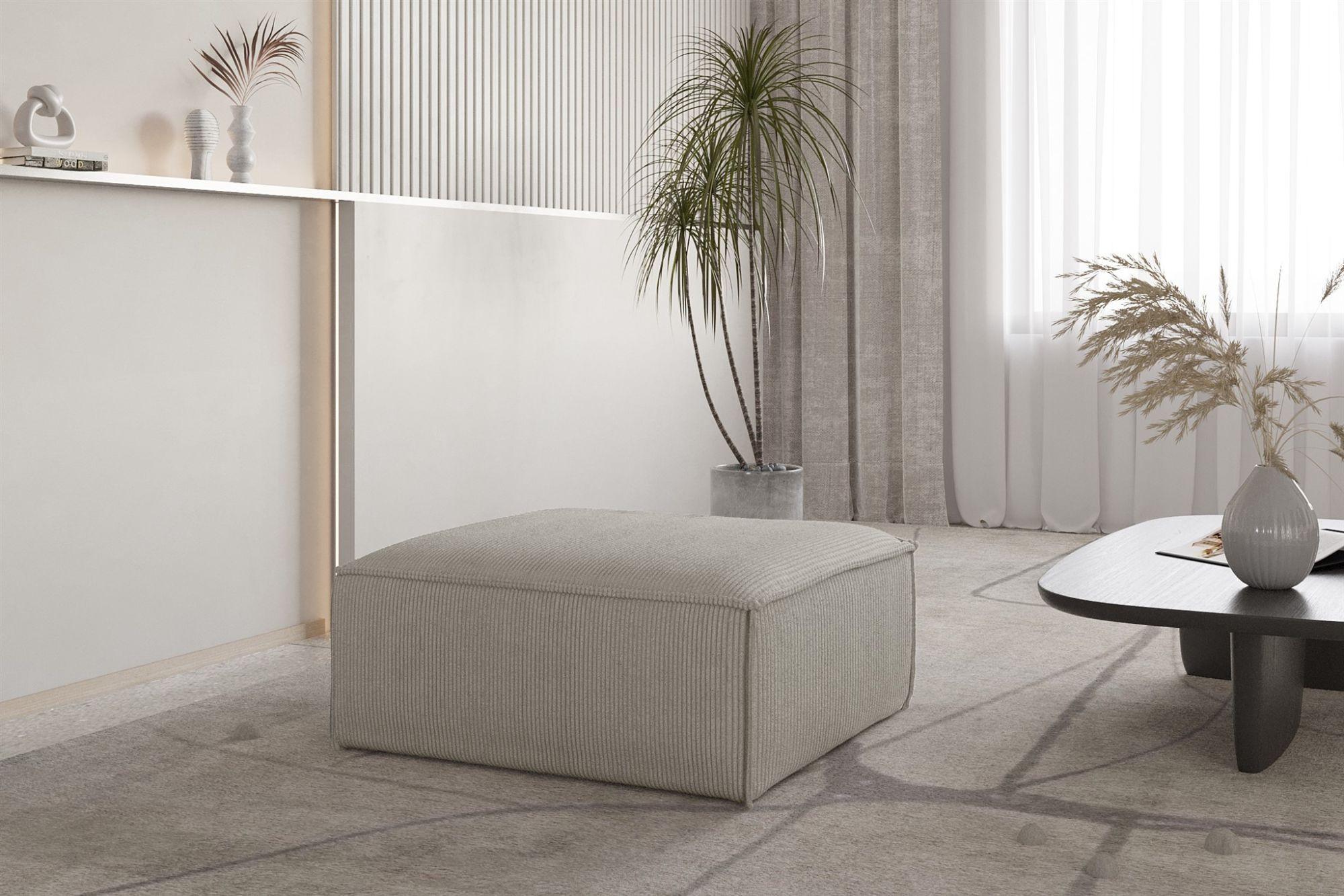 wohnli-moebel-suche-800000945309-1 POLSTERHOCKER Celes Premium In Scala Textil Fun Möbel Möbel > Sessel > Hocker Grau