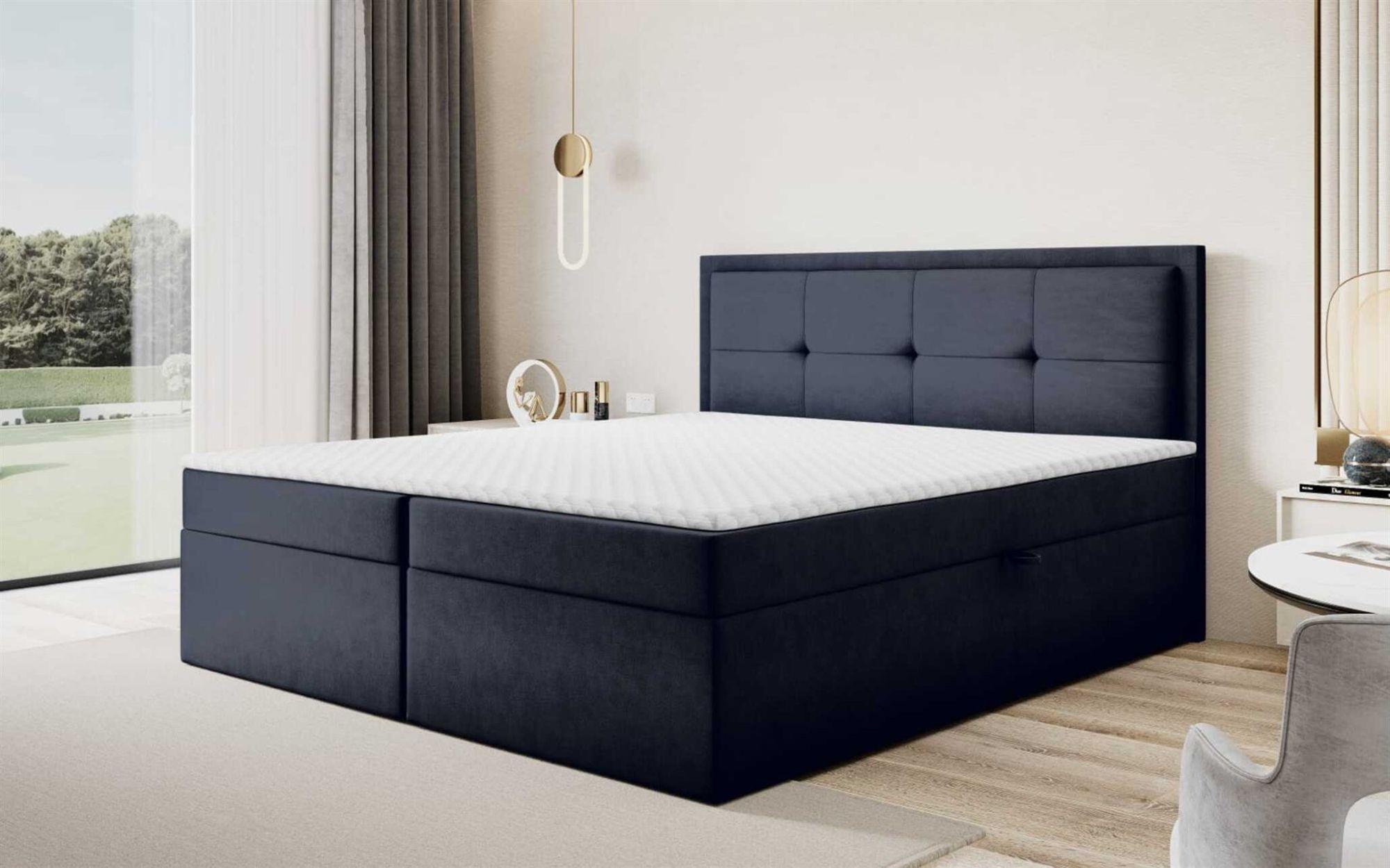 BOXBETT Degna In überlänge Textil Fun Möbel Möbel > Betten > Boxspringbetten Schwarz