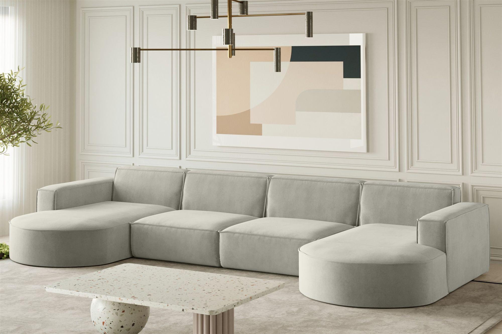wohnli-moebel-suche-800000945408-1 WOHNLANDSCHAFT Palma Xl In Noel Textil Fun Möbel Möbel > Sofas & Couches > Wohnlandschaften > Wohnlandschaften U-Form Grau