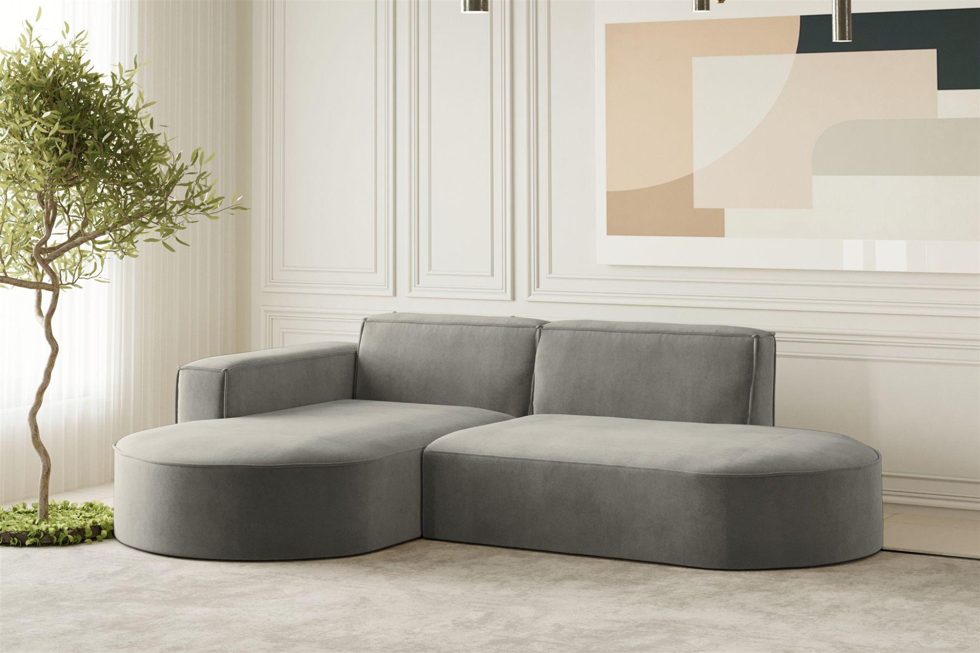 wohnli-moebel-suche-800000945423-1 ECKSOFA Palma Xs In Noel Textil Fun Möbel Möbel > Sofas & Couches > Wohnlandschaften > Ecksofas Grau