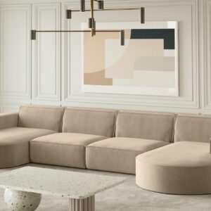 wohnli-moebel-suche-800000945424-1 WOHNLANDSCHAFT Palma Xl In Noel Textil Fun Möbel Möbel > Sofas & Couches > Wohnlandschaften > Wohnlandschaften U-Form Beige
