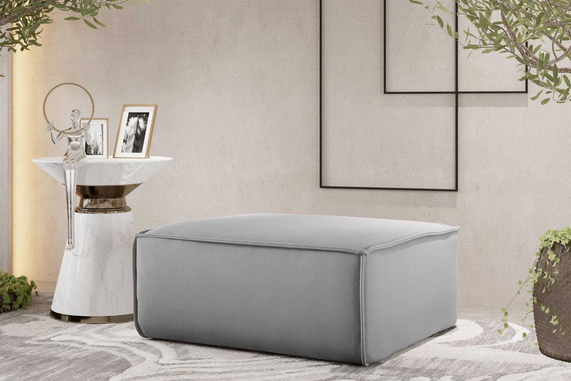 POLSTERHOCKER Celes Premium Opera Velvet Textil Fun Möbel Möbel > Sessel > Hocker Grau