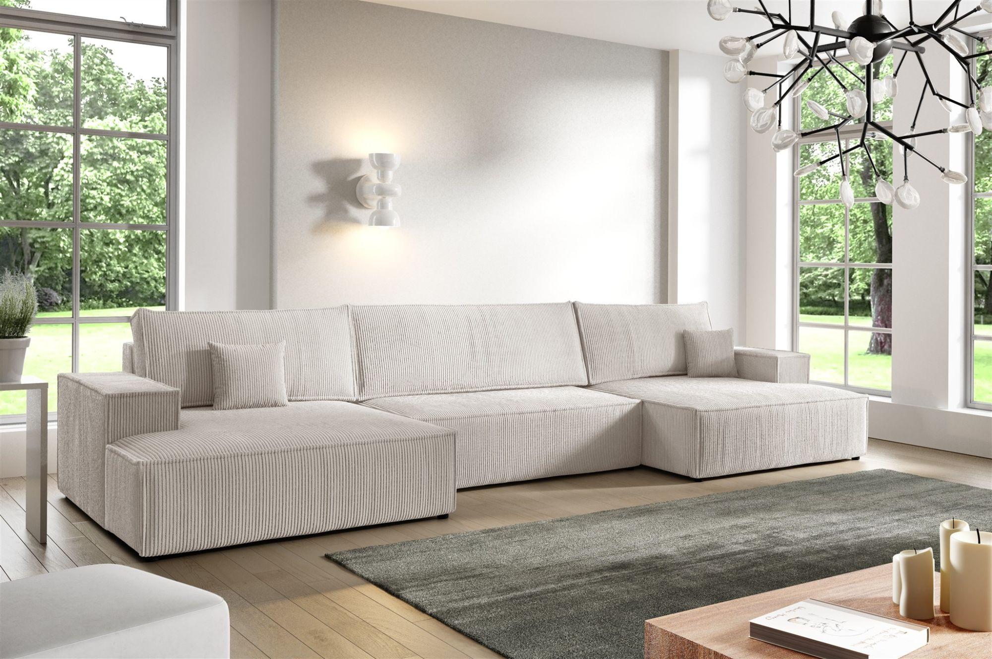 WOHNLANDSCHAFT Corunia Textil Fun Möbel Möbel > Sofas & Couches > Wohnlandschaften > Wohnlandschaften U-Form Weiß