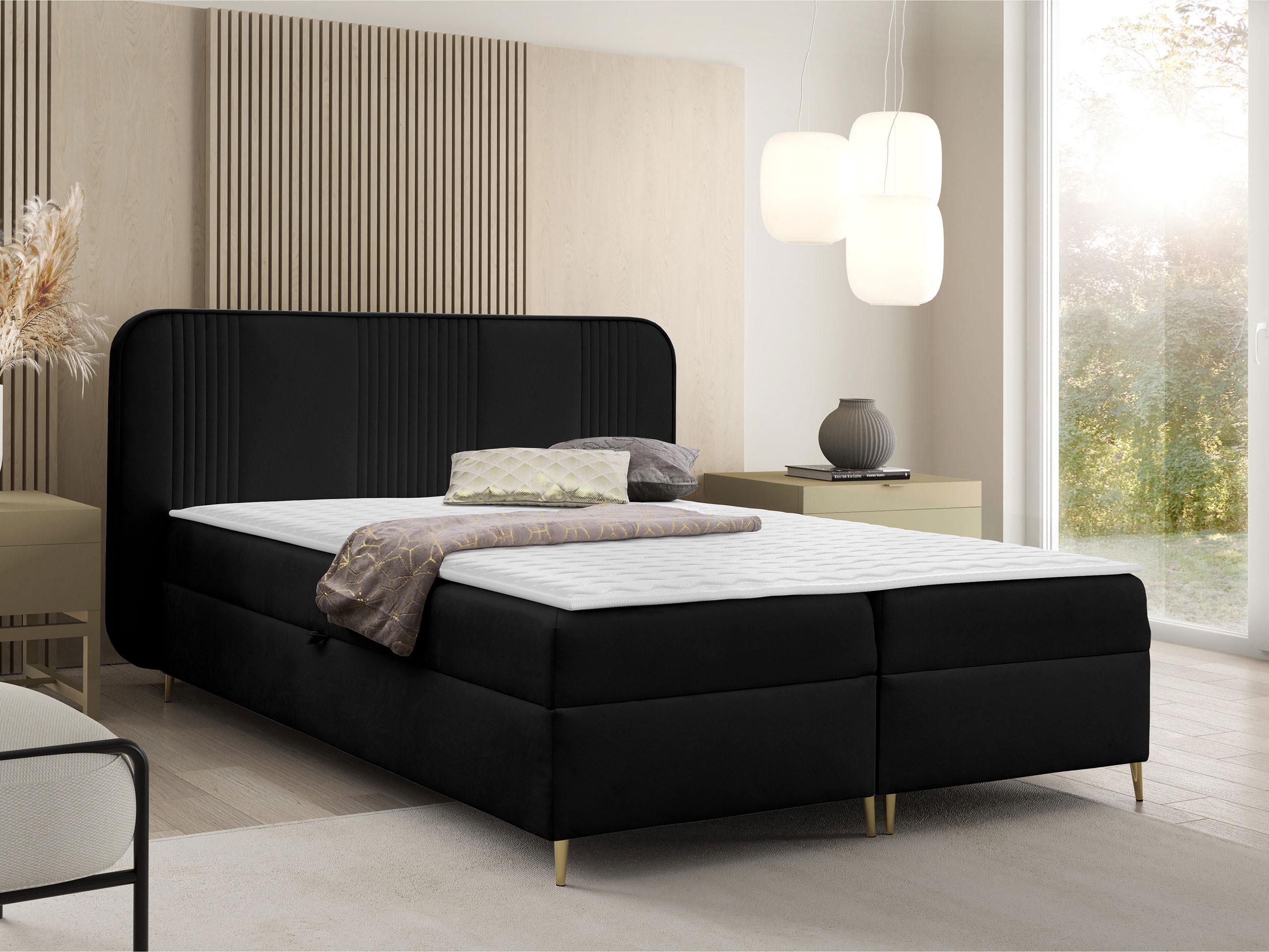 BOXBETT Fandy - H3 Textil MIRJAN24 Möbel > Betten > Boxspringbetten Schwarz
