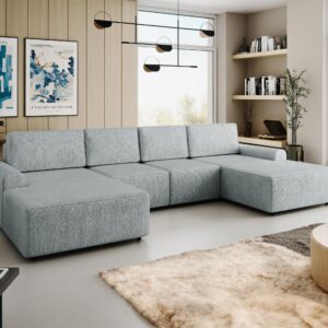 wohnli-moebel-suche-800000945675-1 WOHNLANDSCHAFT Bella XL Textil MIRJAN24 Möbel > Sofas & Couches > Wohnlandschaften > Wohnlandschaften U-Form Grau
