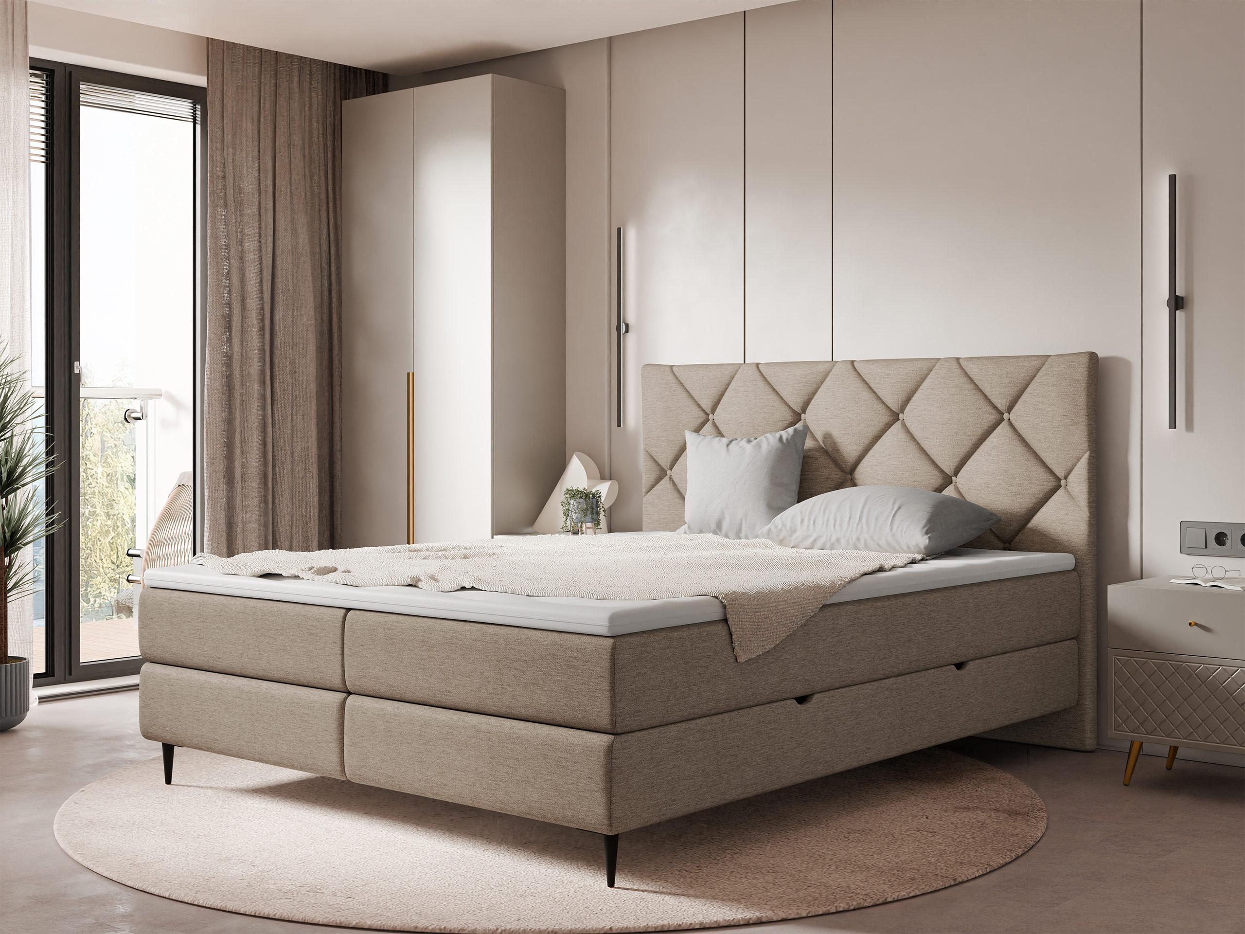 BOXBETT Letra - H3 Textil MIRJAN24 Möbel > Betten > Boxspringbetten Braun