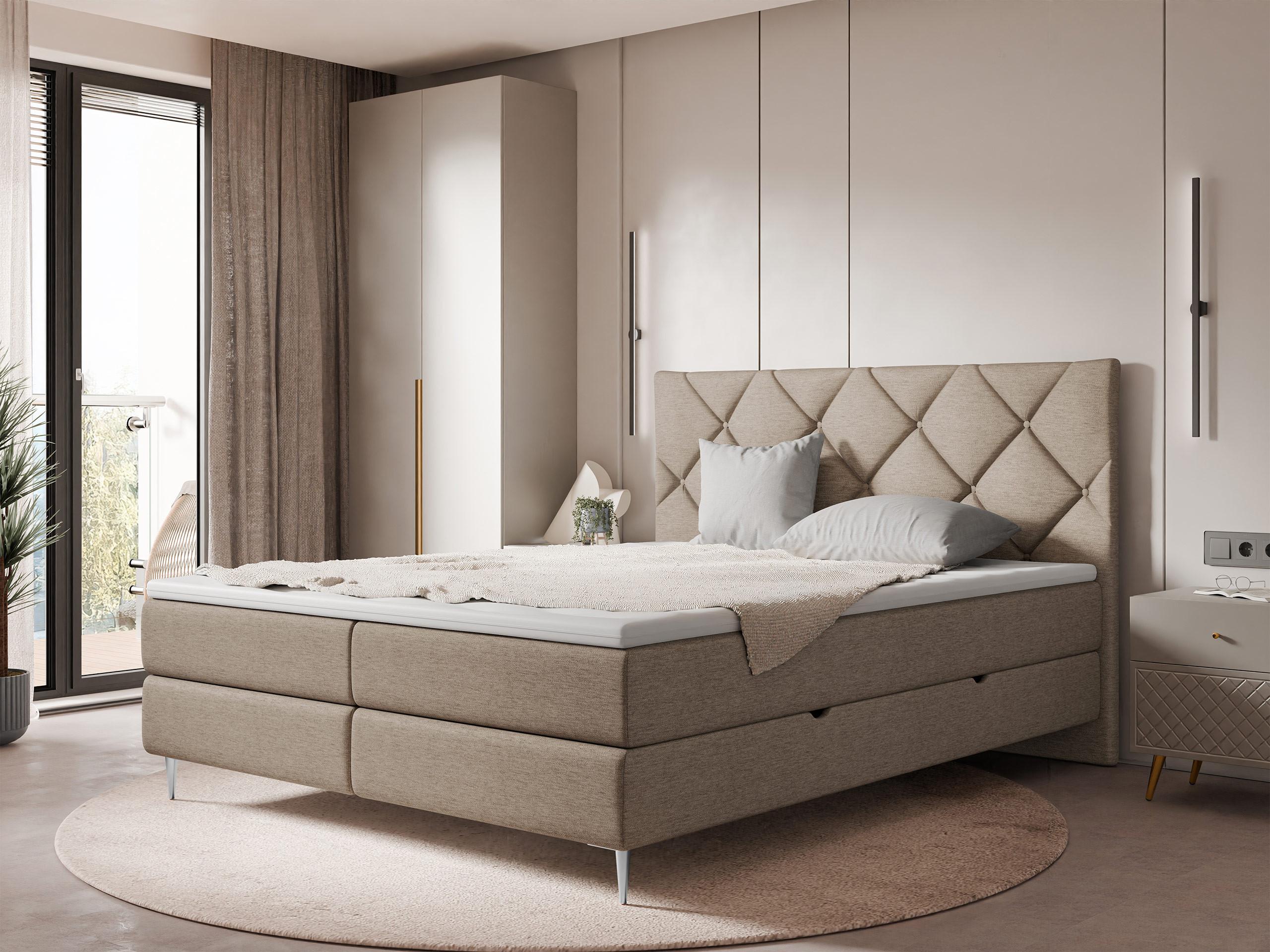 BOXBETT Letra - H3 Textil MIRJAN24 Möbel > Betten > Boxspringbetten Braun