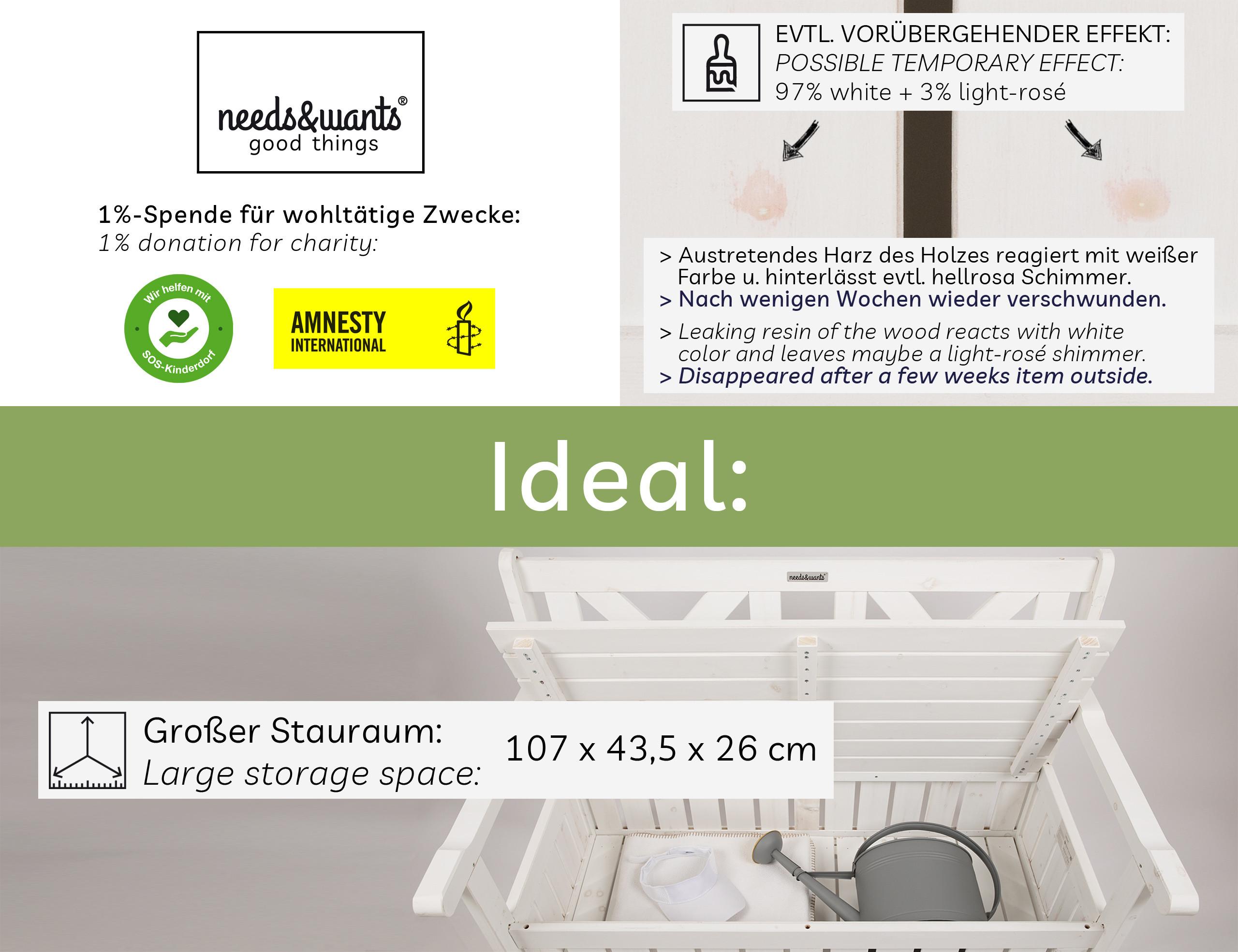 GARTENBANK Chesty2 Holz needs&wants Garten & Outdoor > Gartenmöbel > Gartenbänke Weiß