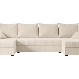 wohnli-moebel-suche-800000949303 Wohnli Möbelsuche - WOHNLANDSCHAFT mit Schlaffunktion und Bettkasten ALESIA-U 301x140x90 cm Beige Cord