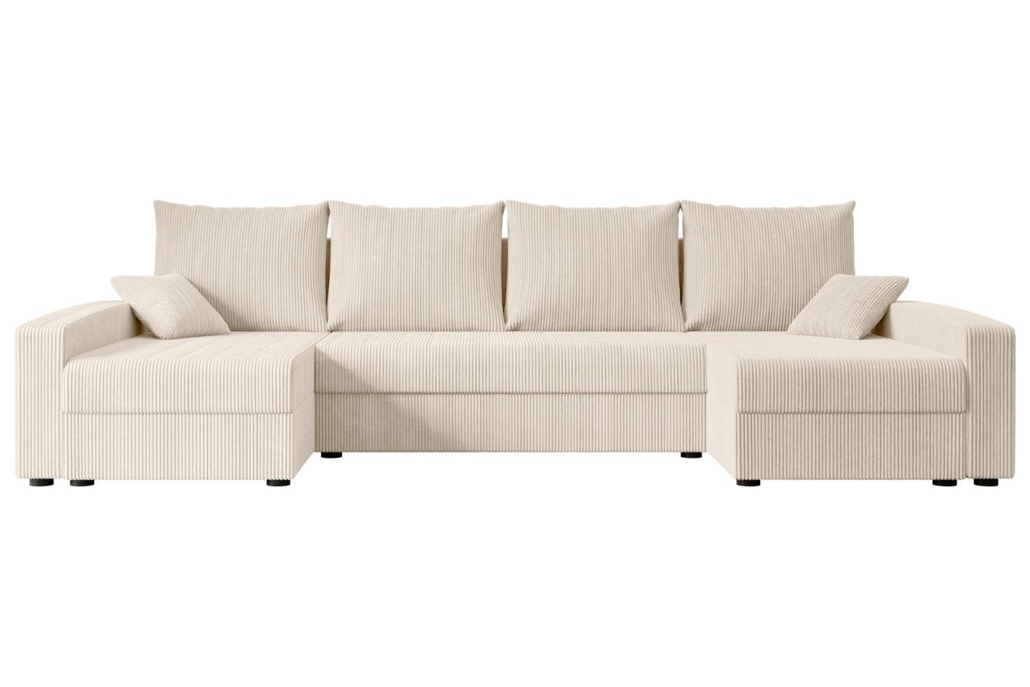 wohnli-moebel-suche-800000949303 Wohnli Möbelsuche - WOHNLANDSCHAFT mit Schlaffunktion und Bettkasten ALESIA-U 301x140x90 cm Beige Cord