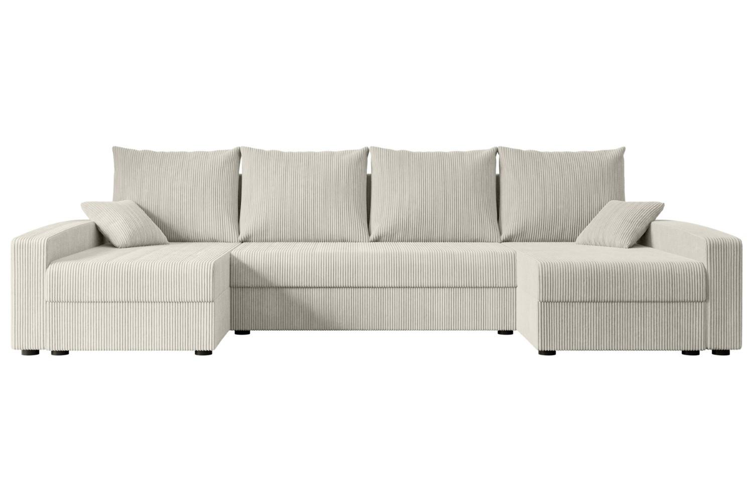 wohnli-moebel-suche-800000949306 Wohnli Möbelsuche - WOHNLANDSCHAFT mit Schlaffunktion und Bettkasten ALESIA-U 301x140x90 cm Creme Cord
