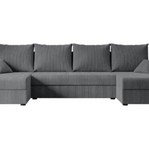 wohnli-moebel-suche-800000949308 Wohnli Möbelsuche - WOHNLANDSCHAFT mit Schlaffunktion und Bettkasten ALESIA-U 301x140x90 cm Grau Cord