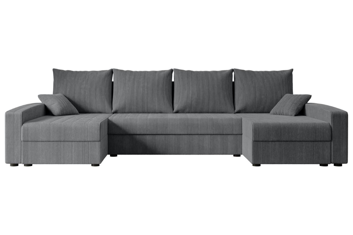 wohnli-moebel-suche-800000949308 Wohnli Möbelsuche - WOHNLANDSCHAFT mit Schlaffunktion und Bettkasten ALESIA-U 301x140x90 cm Grau Cord