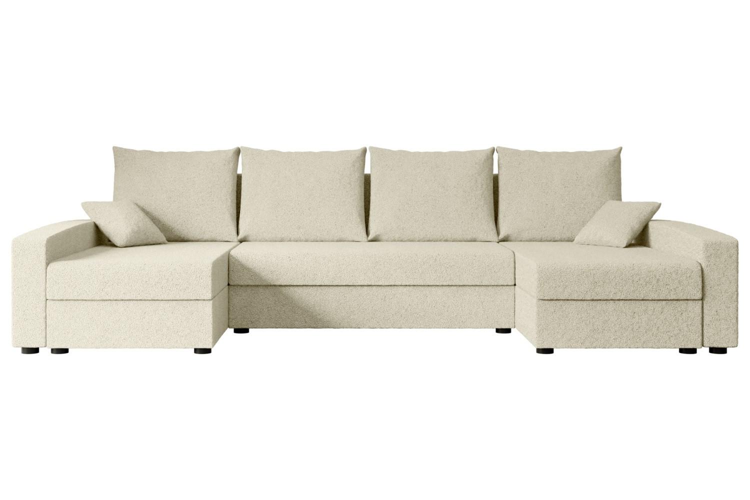 wohnli-moebel-suche-800000949340 Wohnli Möbelsuche - WOHNLANDSCHAFT mit Schlaffunktion und Bettkasten ALESIA-U 301x140x90 cm Beige Bouclé
