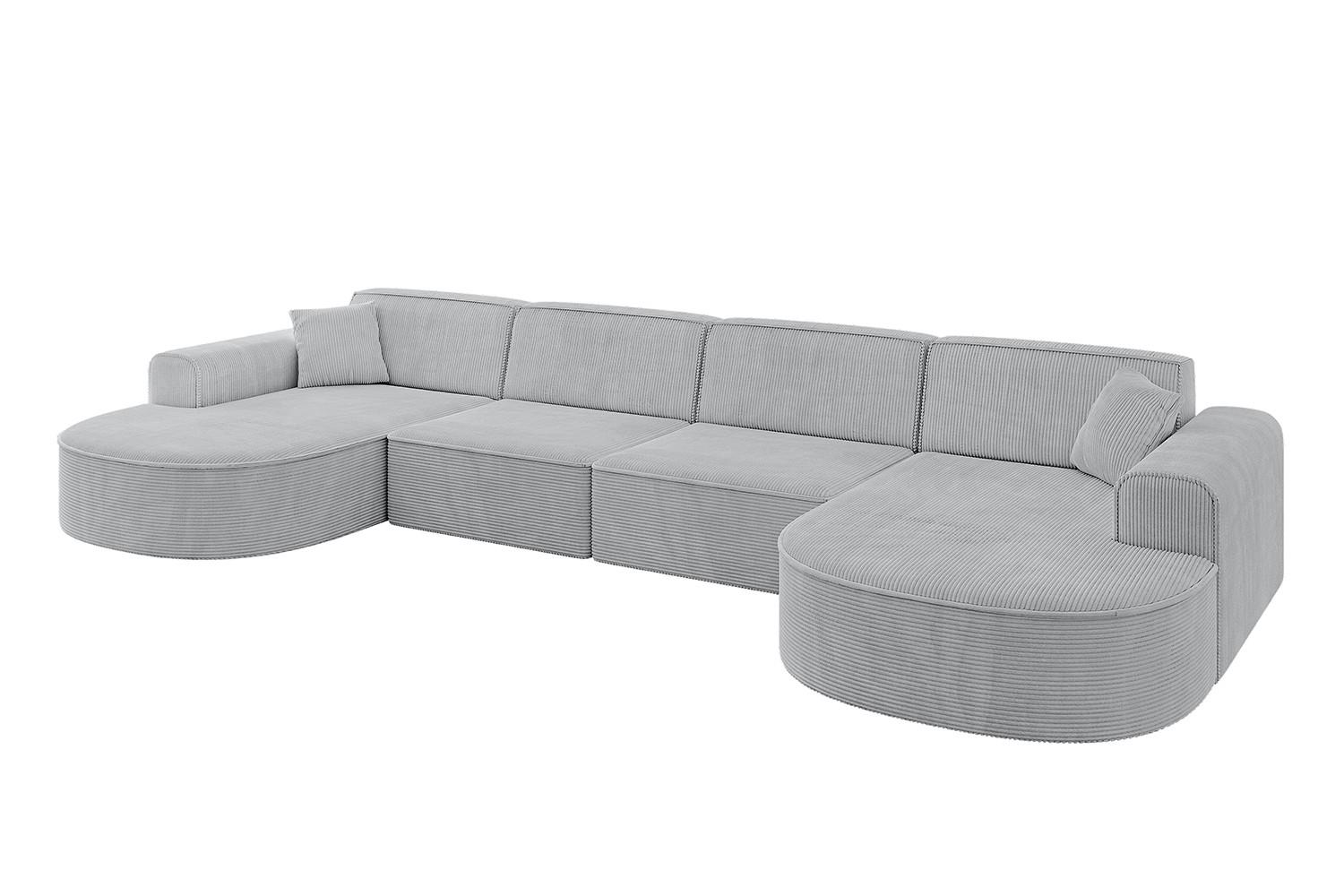 wohnli-moebel-suche-800000949356 Wohnli Möbelsuche - WOHNLANDSCHAFT MARI-U2 - 388x171x79 cm Grau Cord
