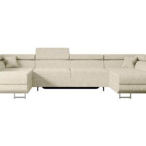 wohnli-moebel-suche-800000949360 Wohnli Möbelsuche - WOHNLANDSCHAFT mit Schlaffunktion und Bettkasten GUSA-U 342x202x107 cm Beige Bouclé