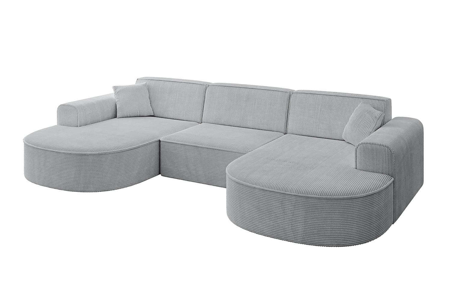 Wohnli Möbelsuche - WOHNLANDSCHAFT MARI-U1 - 303x171x79 cm Grau Cord