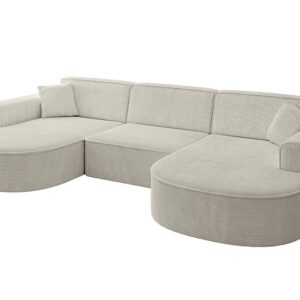 wohnli-moebel-suche-800000949407 Wohnli Möbelsuche - WOHNLANDSCHAFT MARI-U1 - 303x171x79 cm Creme Cord