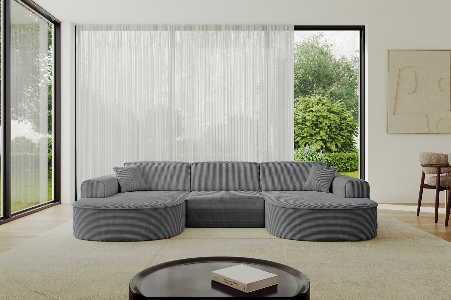 wohnli-moebel-suche-800000949410-1 WOHNLANDSCHAFT MARI-U1 - 303x171x79 cm Dunkelgrau Cord Textil ALTDECOR Möbel > Sofas & Couches > Wohnlandschaften > Wohnlandschaften U-Form Grau