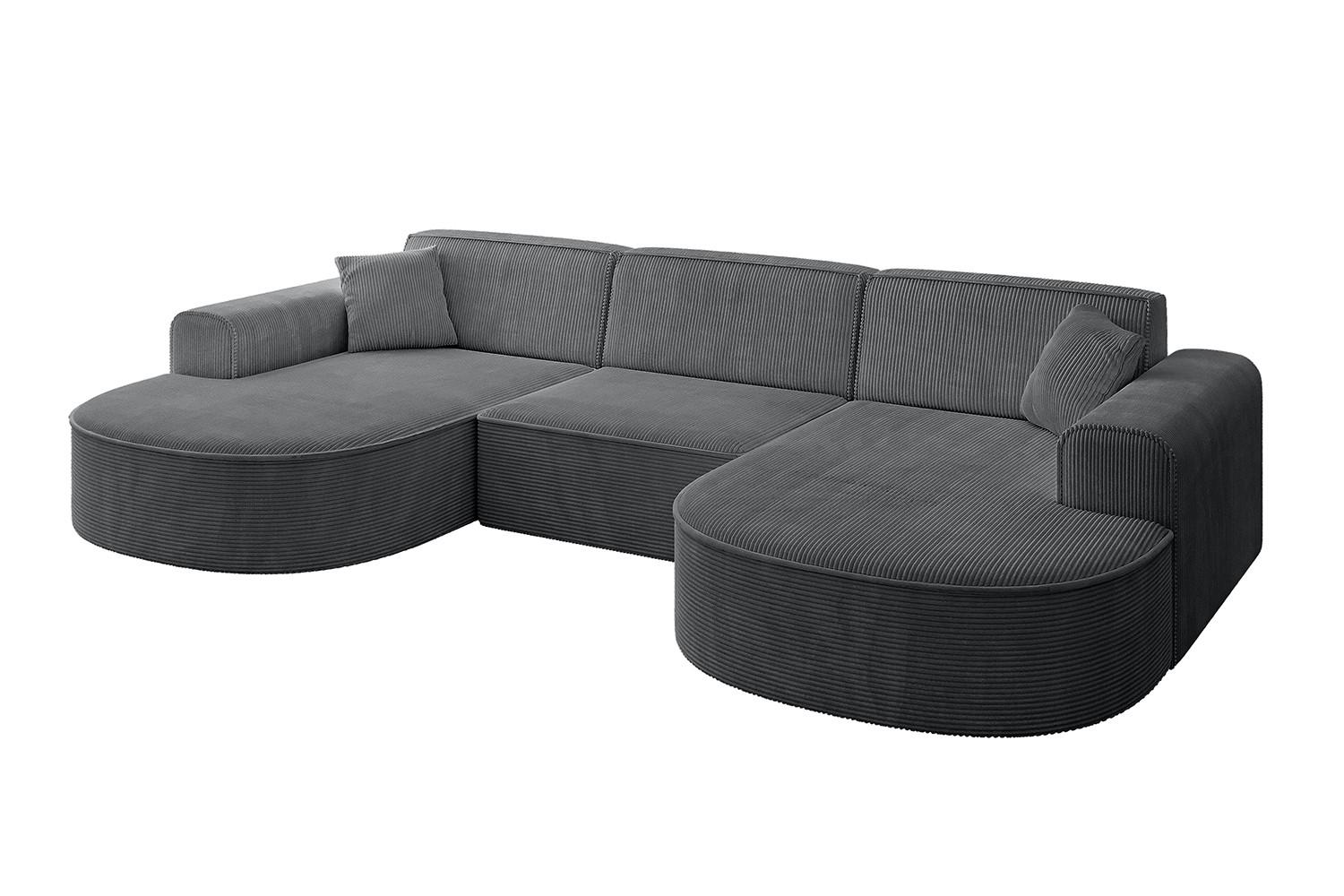 Wohnli Möbelsuche - WOHNLANDSCHAFT MARI-U1 - 303x171x79 cm Dunkelgrau Cord