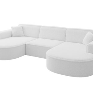 wohnli-moebel-suche-800000949451 Wohnli Möbelsuche - WOHNLANDSCHAFT MARI-U1 - 303x171x79 cm Weiß Bouclé