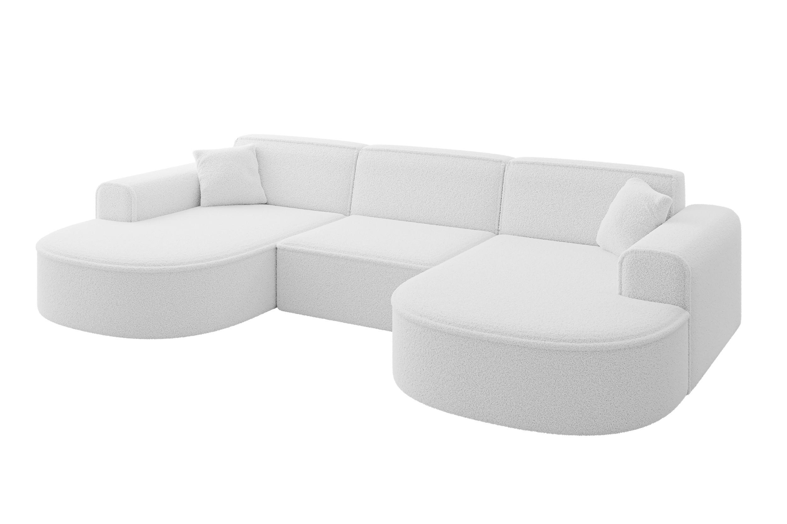 wohnli-moebel-suche-800000949451 Wohnli Möbelsuche - WOHNLANDSCHAFT MARI-U1 - 303x171x79 cm Weiß Bouclé