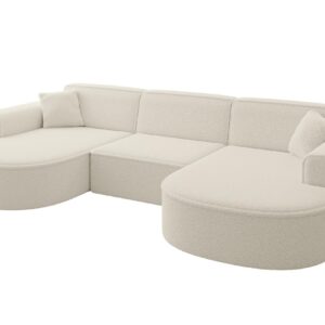 Wohnli Möbelsuche - WOHNLANDSCHAFT MARI-U1 - 303x171x79 cm Beige Bouclé