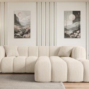 wohnli-moebel-suche-800000949757-1 ECKSOFA Ottomane Rechts OLEA-L1 - 231x173x74 cm Beige Textil ALTDECOR Möbel > Sofas & Couches > Wohnlandschaften > Ecksofas Beige