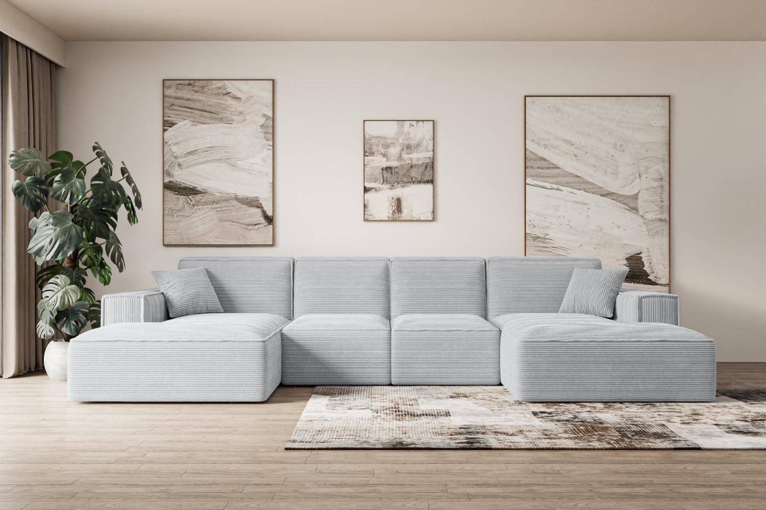 wohnli-moebel-suche-800000949967-1 WOHNLANDSCHAFT SIERRA-U - 349x169x80 cm Grau Cord Textil ALTDECOR Möbel > Sofas & Couches > Wohnlandschaften > Wohnlandschaften U-Form Grau