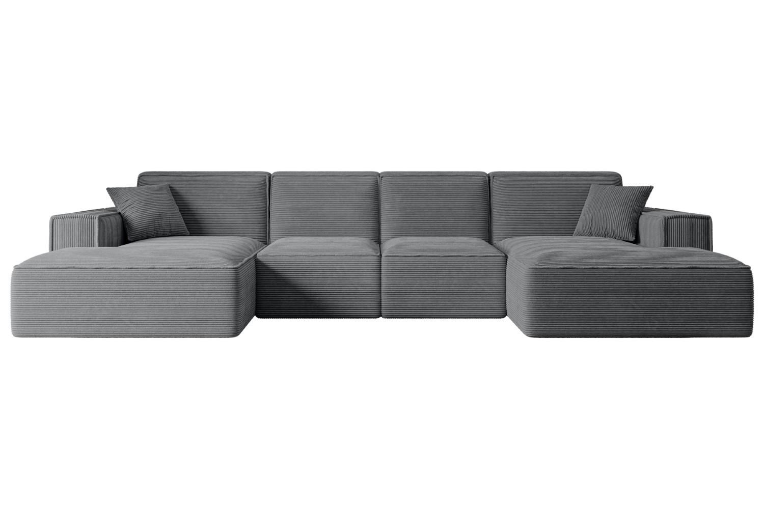 Wohnli Möbelsuche - WOHNLANDSCHAFT SIERRA-U - 349x169x80 cm Dunkelgrau Cord