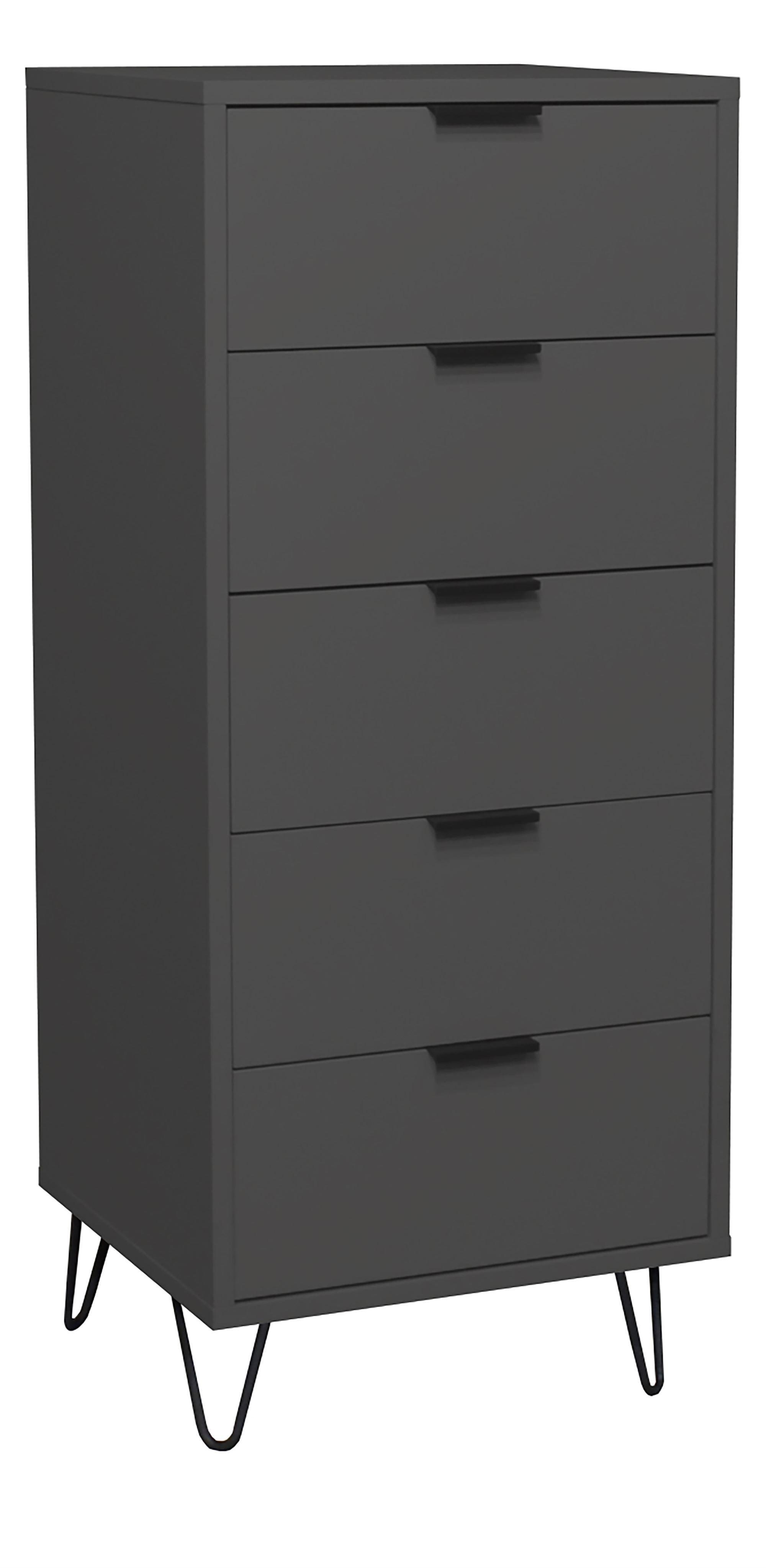 KOMMODE Erna 51x45x123 Anthrazit matt Lack Holzwerkstoff 58aufmkessel Möbel > Kommoden & Schubladenschränke > Kommoden Anthrazit